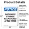 Signmission Document Storage Keep Locked At, 18 in W x Rectangle, Aluminum OS-2PACK-NS-A-1824-V-11426 - alternate 3